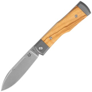 Scyzoryk Fox Gunstock Olive Wood/Titanium, Satin M390 (FX-558 OL) FOX