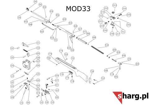 Śruba mocująca kabłąk tylna do Hatsan MOD 33-155, Dominator 200, Striker, Proxima (778) Hatsan Arms