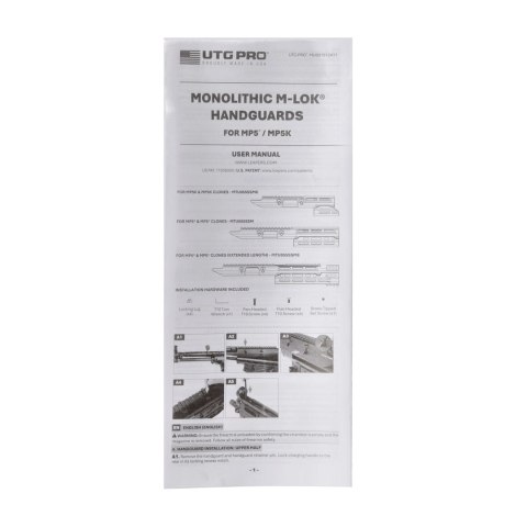 Łoże do MP5 Leapers UTG Pro Monolithic M-LOK przedłużone Leapers