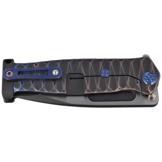 Nóż składany Medford USMC FF Black/Blue-Violet ''Diamond Head'' Titanium, BLue HW, Brsh/Blue Clip, Black DLC/Satin S90V by Greg  Medford Knife and Tool