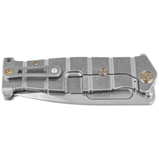 Nóż składany Medford USMC FF Tumbled Titanium, Bronze HW, Std Clip, Tumbled S90V by Greg Medford (MK2049TQ-01TM-T1CS-PT) Medford Knife and Tool