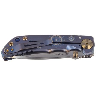 Nóż składany Spartan Blades Harsey Folder ''Plague Doctor'' Blue Titanium, Satin MagnaCut by William W. Harsey (SF5DOCTOR BL) Spartan Blades