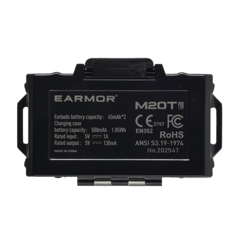 Aktywne ochronniki słuchu Earmor M20T Pro Bluetooth 5.4 czarne Earmor