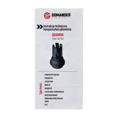 Kompensator płomienia Gomander Quadron Evo 9 mm M14x1 Gomander