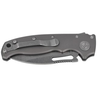 Nóż składany Demko AD20.5 Slicer Shark Smooth Titanium, Stonewashed CPM 3V by Andrew Demko (AD20.5-3V-Smooth TI-SS) Demko Knives