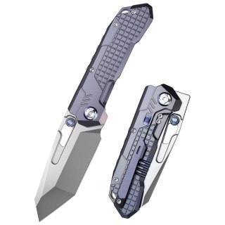 Nóż składany Remette RT-Cool Leopard Grilled Blue Titanium, Pearlescent M390 (RTKS-L) Remette Knife