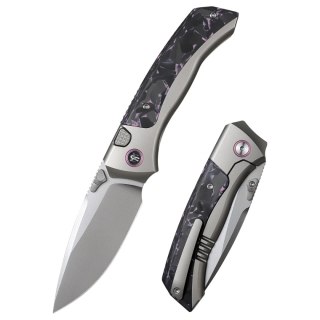 Nóż składany Remette RT-Steed Gray Titanium/Black-Pink Carbon Fiber, Pearlescent M390 (RTWS-TP) Remette Knife