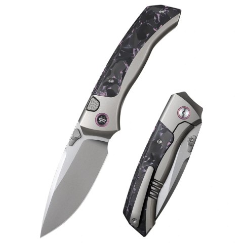 Nóż składany Remette RT-Steed Gray Titanium/Black-Pink Carbon Fiber, Pearlescent M390 (RTWS-TP) Remette Knife