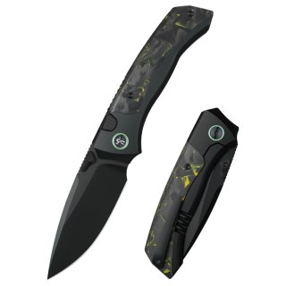 Nóż składany Remette RT-Steed Black Titanium/Black-Green Carbon Fiber, Black DLC M390 (RTWS-BH) Remette Knife