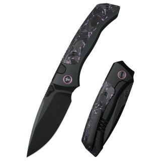Nóż składany Remette RT-Steed Black Titanium/Black-Pink Carbon Fiber, Black DLC M390 (RTWS-BY) Remette Knife