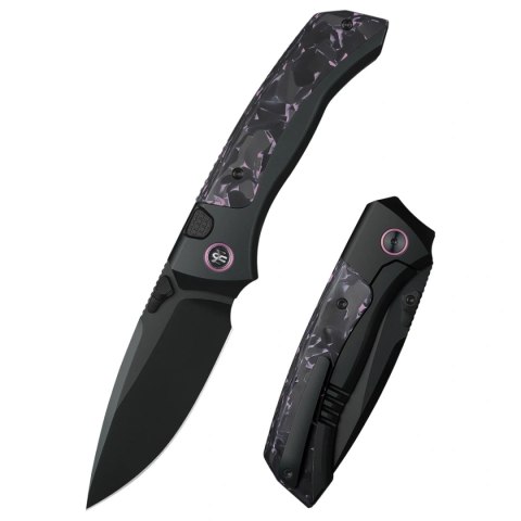 Nóż składany Remette RT-Steed Black Titanium/Black-Pink Carbon Fiber, Black DLC M390 (RTWS-BY) Remette Knife
