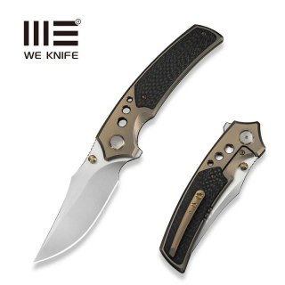 Nóż składany WeKnife Skynix Champagne Titanium/Twill Carbon Fiber, Hand Rubbed Satin M390 (WE24087-3) WE Knife