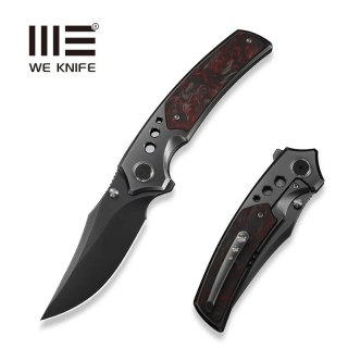 Nóż składany WeKnife Skynix Gray Titanium/Black-Red Carbon Fiber, Polished Gray M390 (WE24087-4) WE Knife