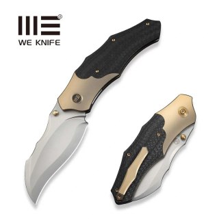 Nóż składany WeKnife Orc Boss Champagne Titanium/Twill Carbon Fiber, Stonewashed CPM 20CV by Grant Chambers (WE24042-2) WE Knife