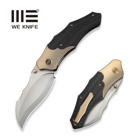 Nóż składany WeKnife Orc Boss Champagne Titanium/Twill Carbon Fiber, Stonewashed CPM 20CV by Grant Chambers (WE24042-2) WE Knife