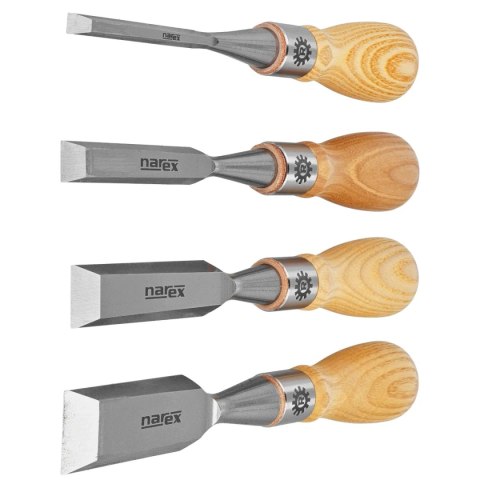Narex Richter zestaw 4 dłut z fazowaniem bocznym 1/4'', 1/2'', 3/4'', 1'' (853800) Narex