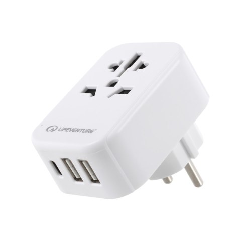 Adapter podróżny Lifeventure European Travel Adaptor USB + USB C Lifeventure