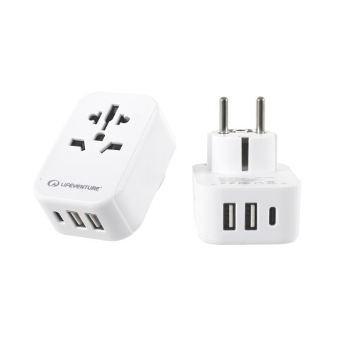 Adapter podróżny Lifeventure European Travel Adaptor USB + USB C Lifeventure