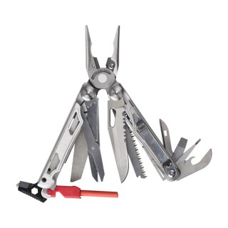 Multitool Azymut Giewon FS - 19 narzędzi, krzesiwo + gwizdek + kabura do pasa Azymut