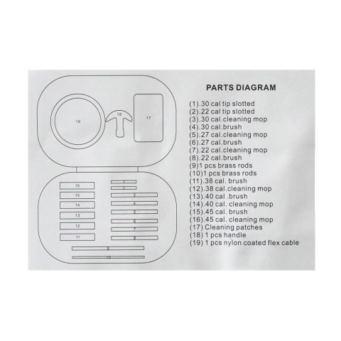 Zestaw szczotek do czyszczenia broni RGun kal. .22 - .45 RGun