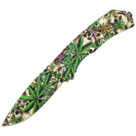 Nóż składany Herbertz CJH nadruk 3D Czaszki/Liście Konopi, Colorful 420 (581712) Herbertz GmbH