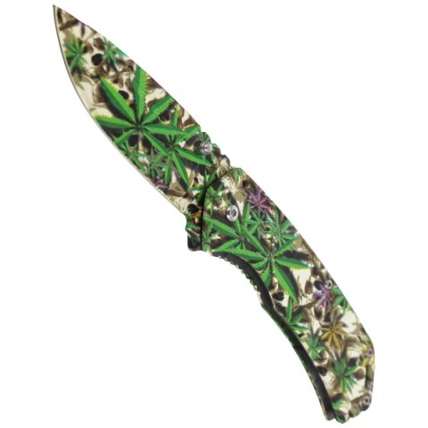 Nóż składany Herbertz CJH nadruk 3D Czaszki/Liście Konopi, Colorful 420 (581712) Herbertz GmbH