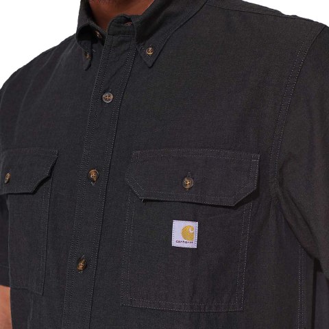 Koszula z krótkim rękawem Carhartt Loose Chambray - light black chambray Carhartt