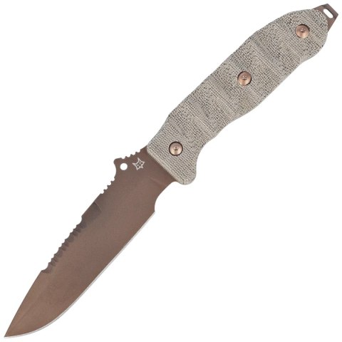 Nóż Fox Audax OD Green Canvas Micarta, Bronze PVD Becut by Trinova Solutions (FX-615) FOX
