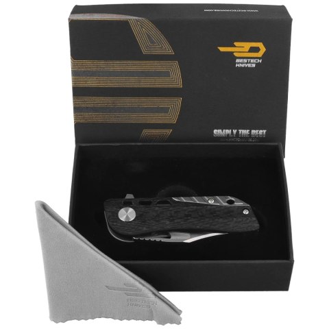 Nóż składany Bestech Engine Bowie Carbon Fiber/Colorful Flamed Titanium, Bead Blasted/Satin CPM S35VN (BT1806D) Bestech Knives