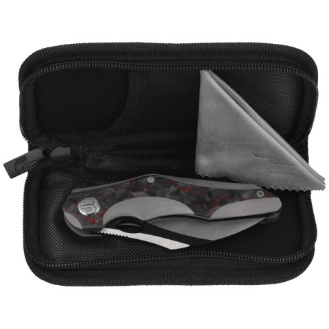 Nóż składany Bestech Nogard Black Titanium/Black Red Marblee Carbon Fiber, Satin/Black Stonewashed M390 by Kombou (BT2105D) Bestech Knives