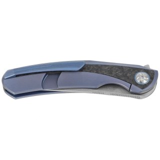 Nóż składany Bestech Sambac Blue Titanium / Marbled Carbon Fiber, Stonewashed / Satin MagnaCut by Ostap Hel (BT2402D) Bestech Knives