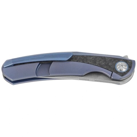 Nóż składany Bestech Sambac Blue Titanium / Marbled Carbon Fiber, Stonewashed / Satin MagnaCut by Ostap Hel (BT2402D) Bestech Knives