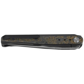 Nóż składany Bestech Spear Phisher Black Titanium/Dark Matter Gold Fat Carbon, Hand Rubbed Satin M390 by Todd Knife and Tool (BT Bestech Knives