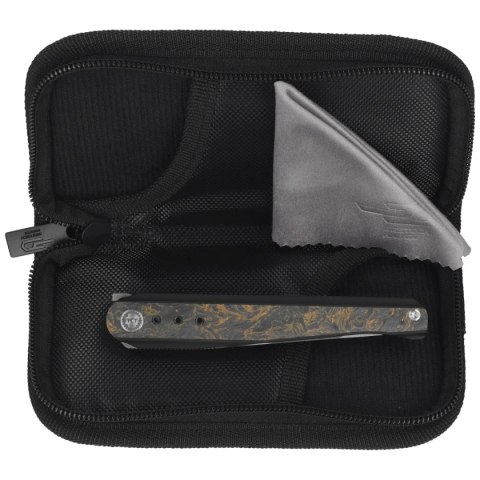 Nóż składany Bestech Spear Phisher Black Titanium/Dark Matter Gold Fat Carbon, Hand Rubbed Satin M390 by Todd Knife and Tool (BT Bestech Knives