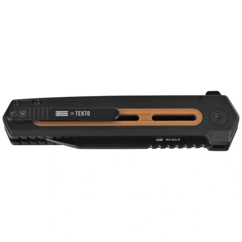 Nóż składany Tekto F4 Echo Zastava Black Aluminium/American Walnut G10, Titanium-Coated CPM S35VN Tekto Knives