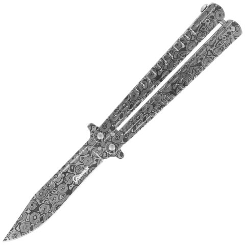 Nóż składany motylek Martinez Albainox Balisong 3D Damascus Pattern Steel, 3D Damascus Pattern 3Cr13Mov (02218) Martinez Albainox