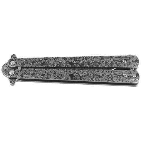 Nóż składany motylek Martinez Albainox Balisong 3D Damascus Pattern Steel, 3D Damascus Pattern 3Cr13Mov (02218) Martinez Albainox