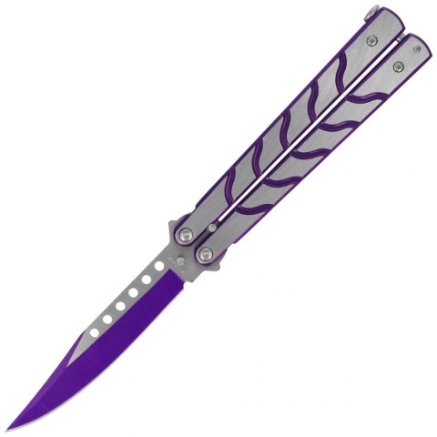 Nóż składany motylek Martinez Albainox Balisong Purple/Brushed Steel, Purple 3Cr13Mov (02158) Martinez Albainox