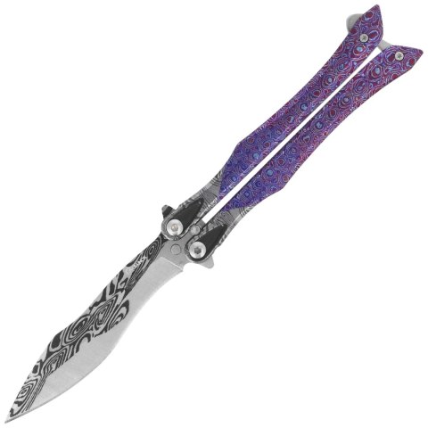 Nóż motylek Martinez Albainox Balisong 3D Purple Steel, 3D Pattern 3Cr13Mov (02256) Martinez Albainox