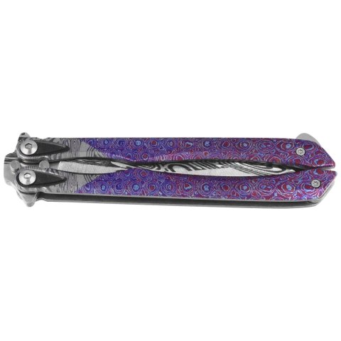Nóż motylek Martinez Albainox Balisong 3D Purple Steel, 3D Pattern 3Cr13Mov (02256) Martinez Albainox