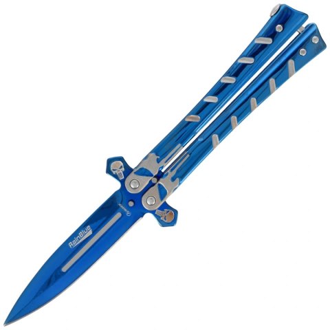 Nóż motylek Martinez Albainox Balisong Skull RainBlue Steel, RainBlue 3Cr13Mov (02282) Martinez Albainox