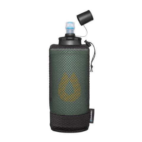Miękka butelka HydraPak PackFlask Kit 500 ml w kieszonce - sage green HydraPak