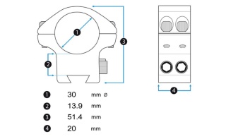 Montaż Lunety Mount Element Optics XT Mounts 30 mm High Weaver/Picatinny