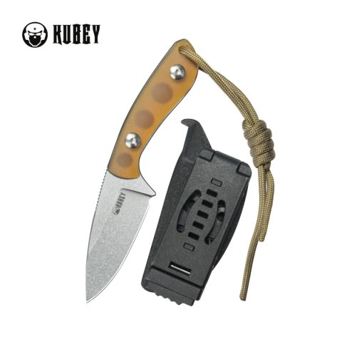 Noż Kubey Bloom Yellow Ultem, Beadblasted 14C28N by Scott Halpern (KU411C) Kubey Knife