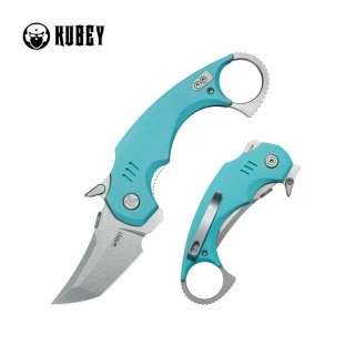 Nóż składany Kubey Jaw Tanto Light Blue G10, Beadblasted 14C28N by MUZI Design (KU439B) Kubey Knife