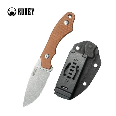 Noż Kubey TLB I Brown Micarta, Beadblasted 14C28N by Alessandra De Santis (KU467C) Kubey Knife