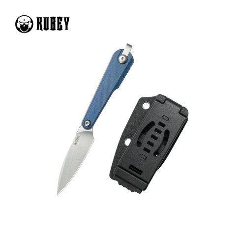 Nóż Kubey YAG SP Blue Micarta, Beadblasted 14C28N by Ostap Hel (KU452B) Kubey Knife