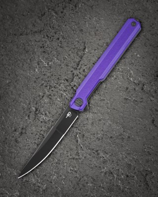 Nóż składany Bestech Duoz Purple G10, Black PVD 14C28N by Ostap Hel (BG65E) Bestech Knives