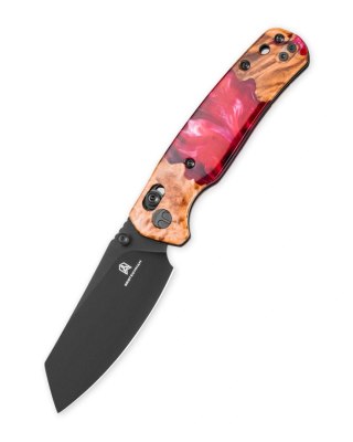 Nóż składany Bestechman Cicada's Wing Wood / Red Resin, Black PVD 10Cr15MoV (BMK06-W-5) Bestechman by Bestech Knives