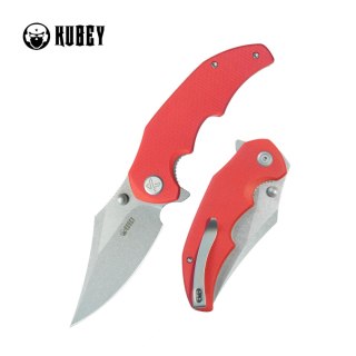 Nóż składany Kubey Ceto Red G10, Beadblasted 14C28N by MUZI Design (KU181H) Kubey Knife